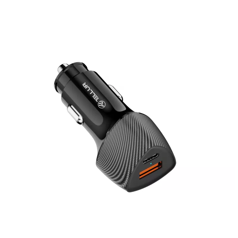 Car Charger Tellur FCC10 38W 6A PD20W QC3.0 — USB-C and USB-A vehicle power adapter