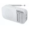 Portable radio Muse M-025 RW — analog FM/MW, white, battery-powered, external antenna