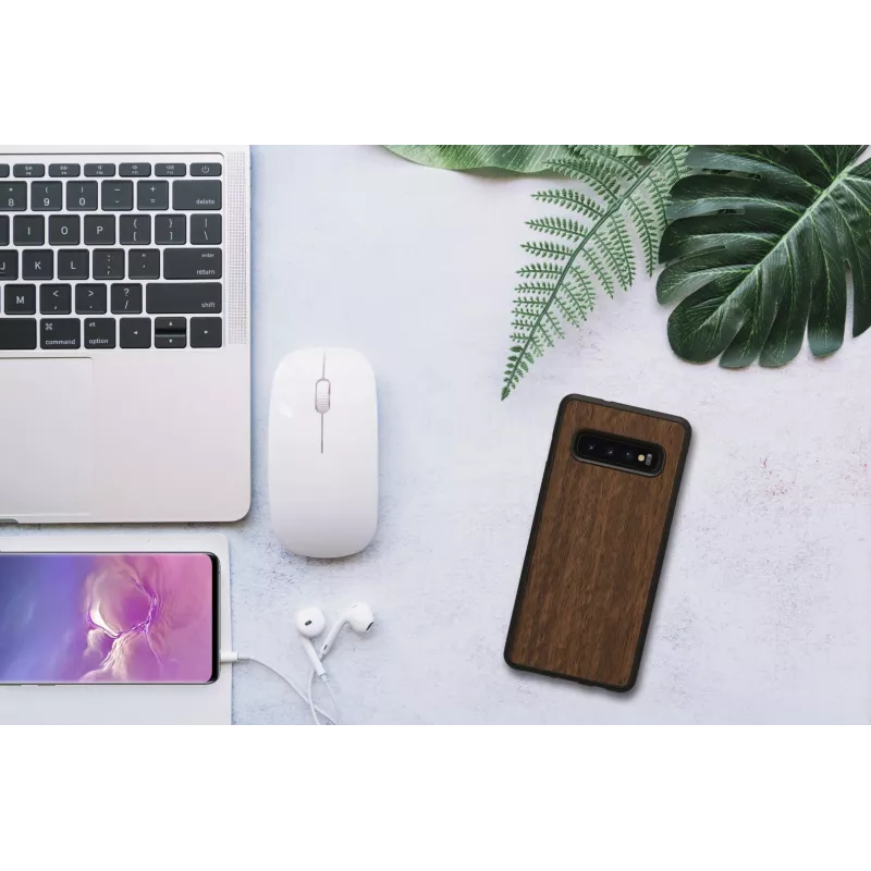 Smartphone case man and wood for Samsung Galaxy S10, black Koala design, protective cover