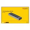 DeLOCK External USB 5 Gbps Hub with 13 Ports + Switch, USB 3.2 Gen 1 (3.1 Gen 1) Type-B, USB 3.2 Gen 1 (3.1 Gen 1) Type-A, 5000 Mbit/s, Grey, Aluminium, 1 m