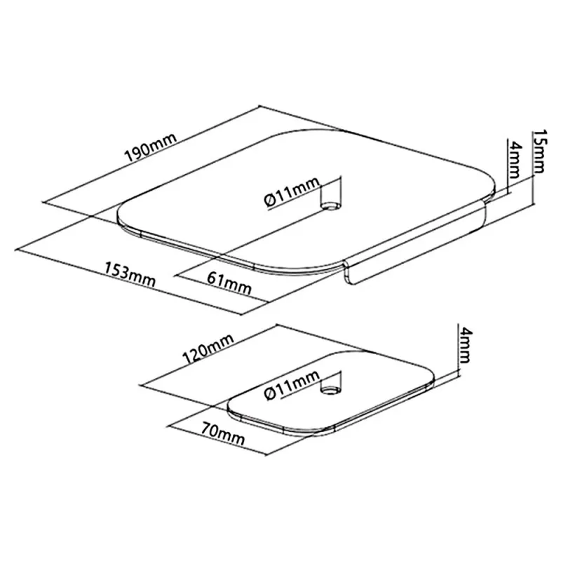Maclean MC-929 Tabletop Reinforcement Plate for Monitor Desk Mounts, Black