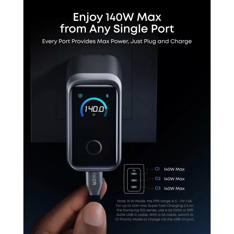 Mobile device charger Anker A2687341 — Indoor AC wireless charger, universal, silver