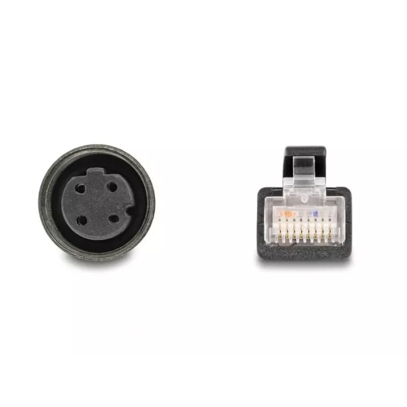 DeLOCK M12 Adapter Cable D-coded 4 pin female to RJ45 male 50 cm
