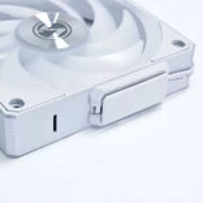 120mm Lian Li UNI FAN 12CL1W3W white wireless case fan — 120mm, PWM hub-compatible, modular