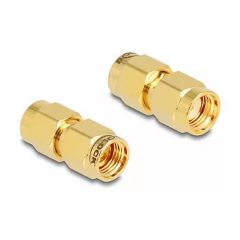 DeLOCK Adapter RP-SMA plug to RP-SMA plug 9 mm diameter 18.9 mm width