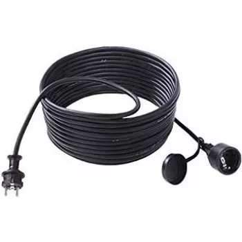 Bachmann - Power Extension Cable - 2-pin (S) to Type F (R) - AC 250 V - 16 A - 10,0m - outdoors - Black (343.191)
