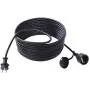 Bachmann - Power Extension Cable - 2-pin (S) to Type F (R) - AC 250 V - 16 A - 10,0m - outdoors - Black (343.191)
