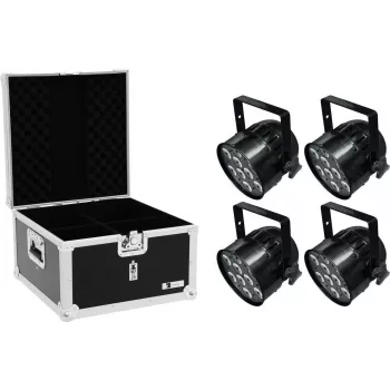 LED PAR light EUROLITE PAR-56 HCL Short 4x with EPS case, 4-lamp PAR-56 HCL configuration