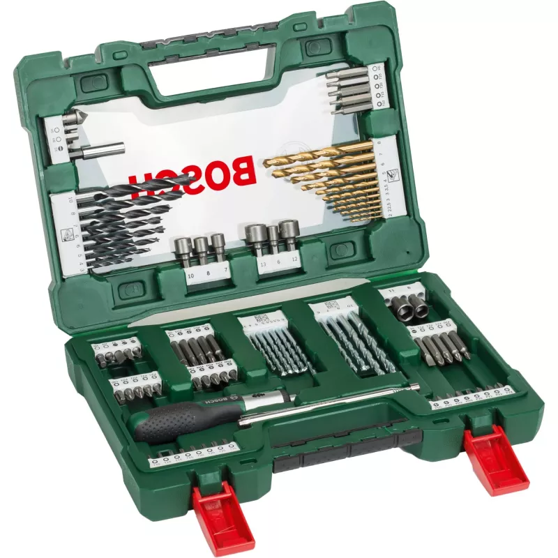 V-Line TIN Drill Bit- / Bit-Set, 91-piece, Drill Bit- & Bit-Set (Green)