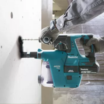 Makita DHR243RTJW - Combination Hammer - Cordless - 3 functions - SDS-plus - 2 Joules - 2 Batteries, Charger Included - 18 V (DHR243RTJW)