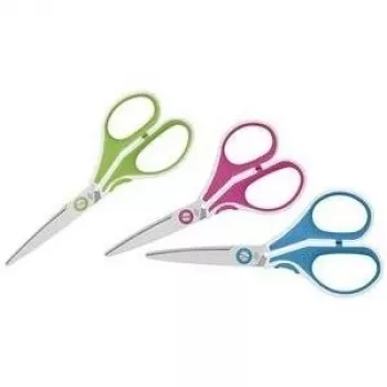 WEDO stationery scissors 975 5010 — Universal straight-cut stainless steel blades, 130 mm, blue/white