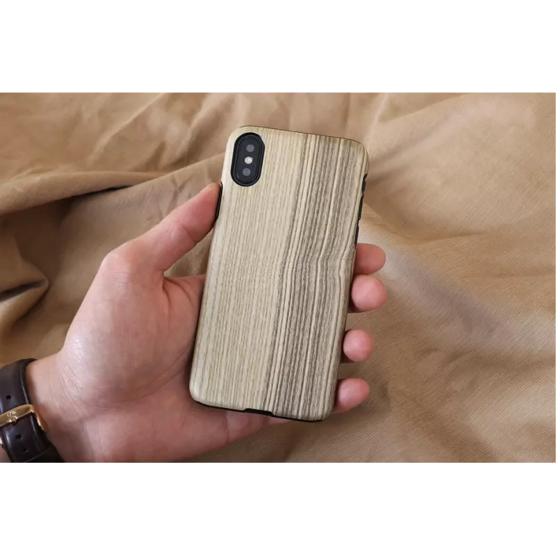 Smartphone case man and wood for iPhone X/XS — vintage olive black