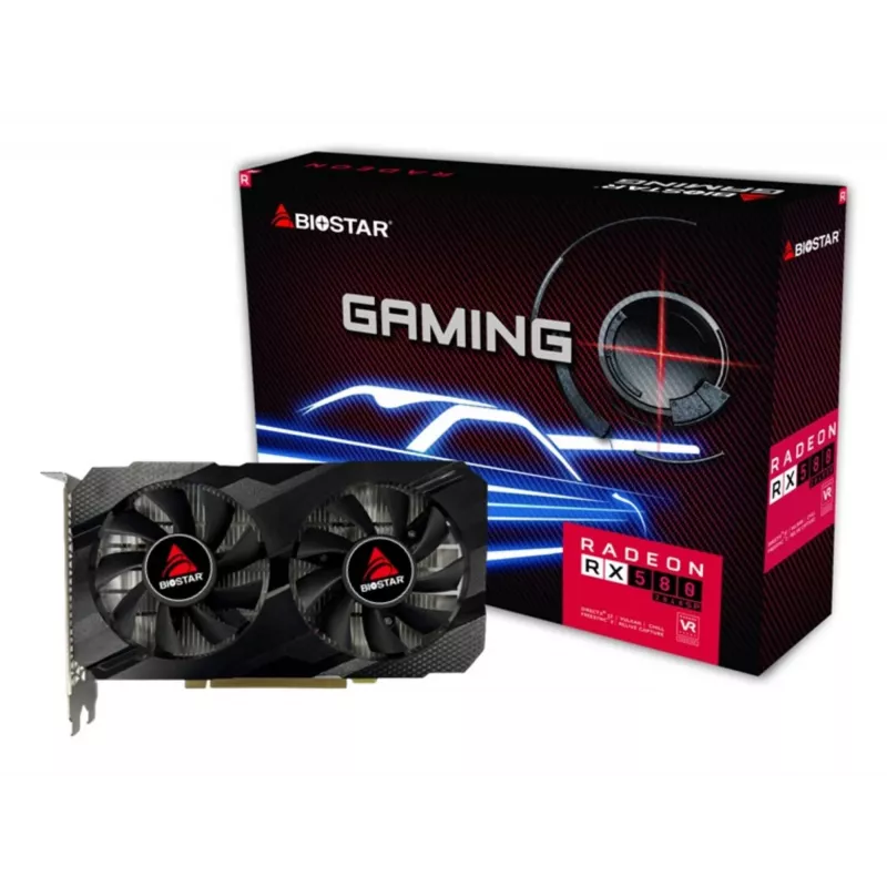 Graphics card BIOSTAR Radeon RX 580 8 GB GDDR5, 256-bit, 1150 MHz, PCIe x16, 2x fans