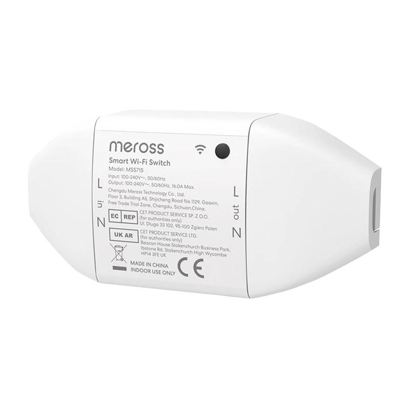 Smart WiFi switch Meross MSS715MA-UN Matter compatible - single-channel in-wall relay for home automation