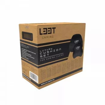 L33T Gaming 160382 Luxury Gaming Chair Cushion Set, Memory Foam, Velvet, Ultra-soft, Black