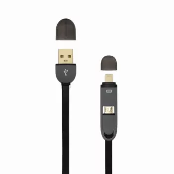 USB A Male to Micro USB + 8-pin iPh Male Cable SBOX 1m Black