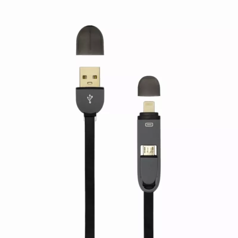 USB A Male to Micro USB + 8-pin iPh Male Cable SBOX 1m Black