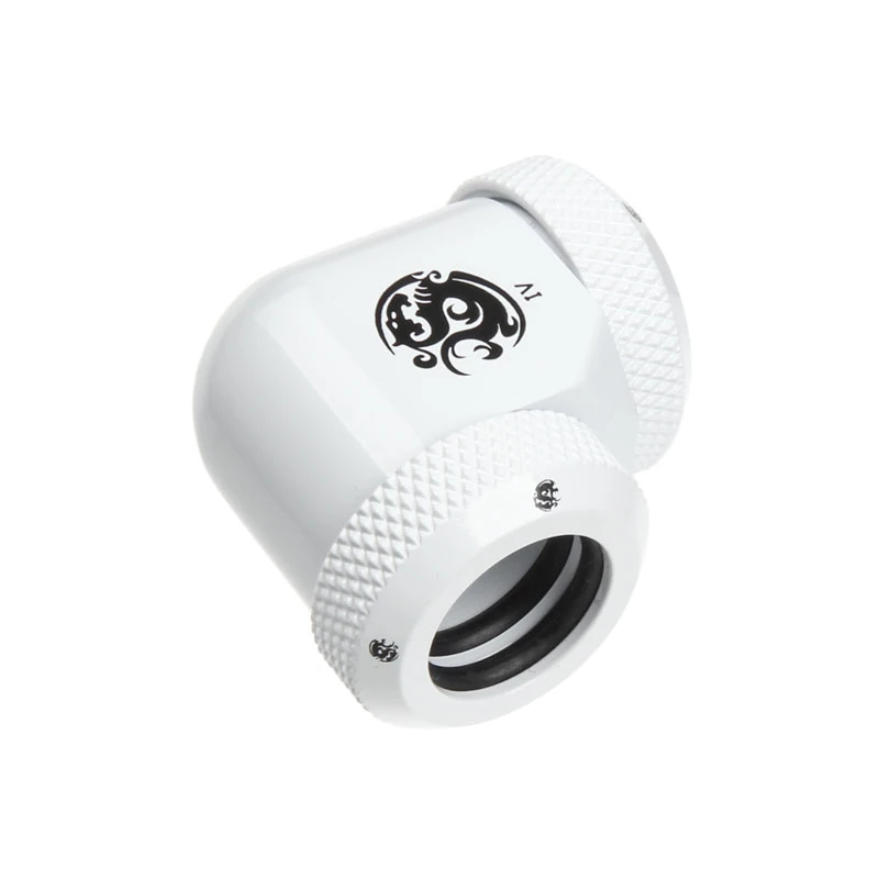 Adapter 90° BitsPower Multi-Link for 2x 12mm AD fittings — white (BP-DWE90DML)
