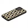 Protective phone case iKins for Apple iPhone 12 Pro Max — black pyramid texture