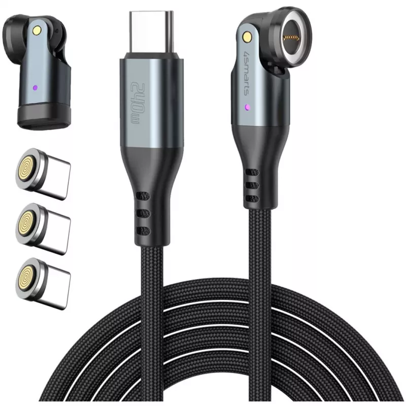 USB-C cable 4smarts GravityCord 240W 1.8 m – USB-C to USB-C high-power charging and data