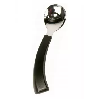 Curved spoon for left-handed users