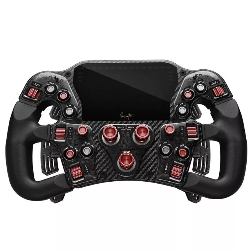 Steering Wheel Asetek Invicta 4.3-Inch LCD USB-C Red on Black Edition