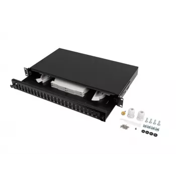 Patch panel 1U Lanberg FOP1-24SD-LQB Steel Black Rack mounting