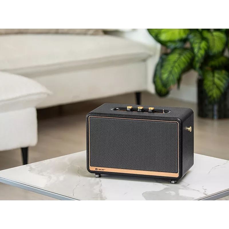 Portable stereo speaker TRACER M45 Black — Bluetooth 5.0, 45 W RMS, FM radio, built-in mic, battery-powered