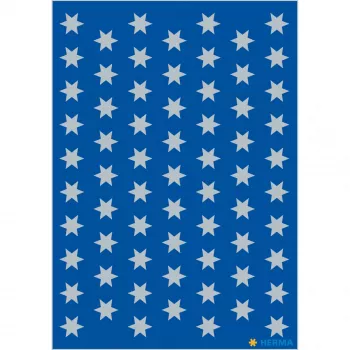 HERMA stars 6-pointed Silver Paper Stickers 8mm Permanent Adhesive 201 pcs