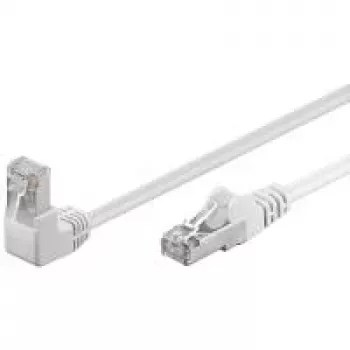 Wentronic Goobay CAT 5e Patch Cable 1x 90° angled, F/UTP, White, 3 m - CCA Copper Mix, 1x RJ45-Plug 90° (8P8C) (94180)
