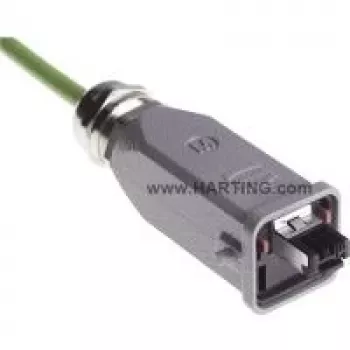 Harting Han® 3 A RJ45 Connector Plug, straight Pole: 4 Han® 3 A RJ45 Grey 09 45 115 1100 1 pc(s) (09 45 115 1100)