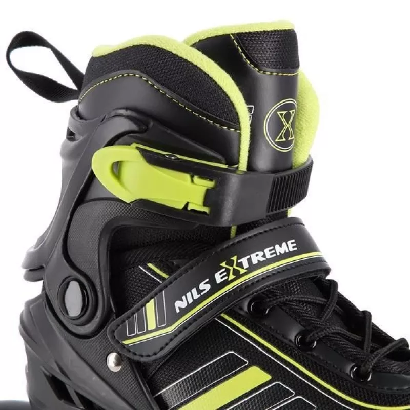 Nils Extreme NH18191 2IN1 Inline Skates BLACK/LIME SIZE. M (34-38) With Interchangeable Hockey Skates