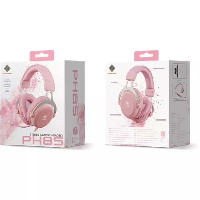 Deltaco GAM-030-P Headphones and Headset Wired Headband Gaming USB Type-A Pink (GAM-030-P)