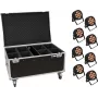 LED PAR Light Set EUROLITE 20000885 — 8x12W PAR LEDs, IP-rated, with wheeled flight case