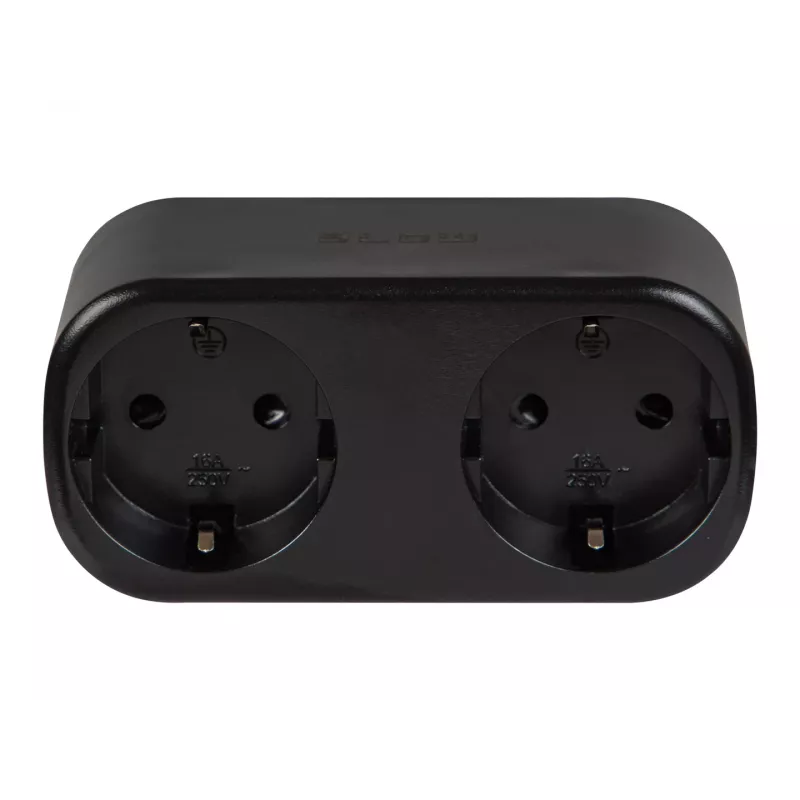 TUYA WiFi-controlled double smart socket, black