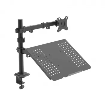 Akyga AK-MB-04 Monitor Desk Mount with Laptop Tray, 15-32 inch, 2x 10 kg, VESA 75x75 / 100x100, Black