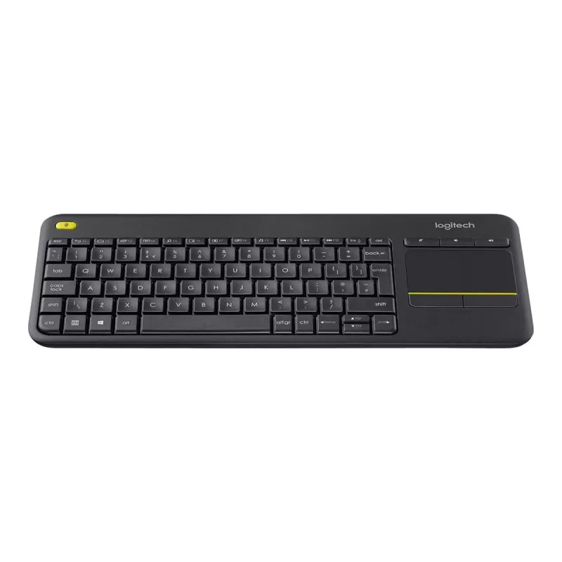 Logitech Wireless Touch Keyboard K400 Plus - Tastatur - mit Touchpad - kabellos - 2.4 GHz - Belgien - Schwarz