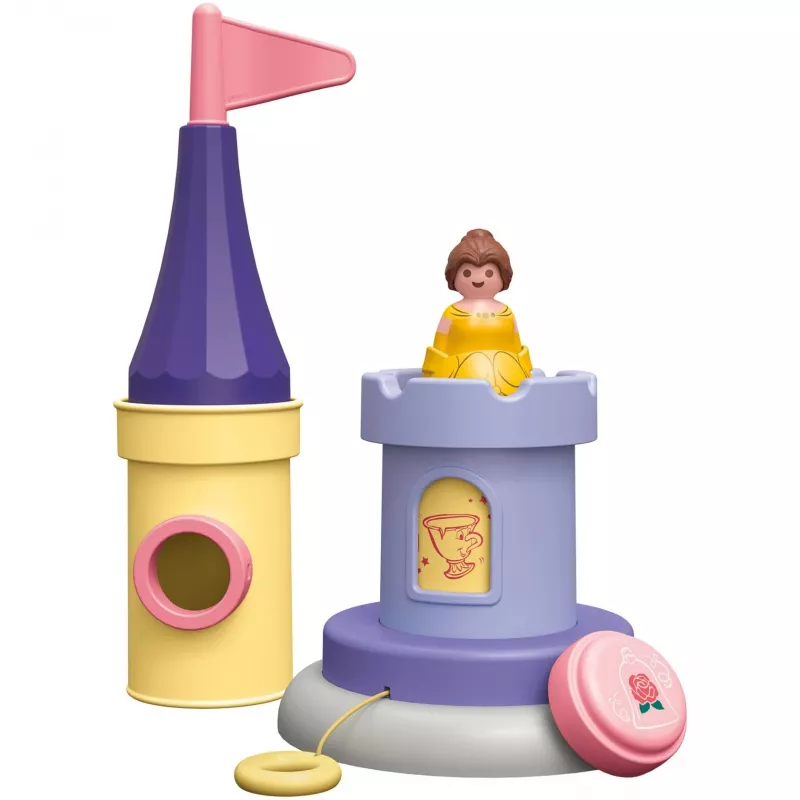 PLAYMOBIL JUNIOR & Disney: Belle S Play Tower with Sound |Playset for Toddlers 1-3