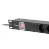 Power distribution unit LANBERG PDU-06E-0200-BK — 6x Type E outlets, 16 A, 2 m cable, 1U rack, 220–250 V