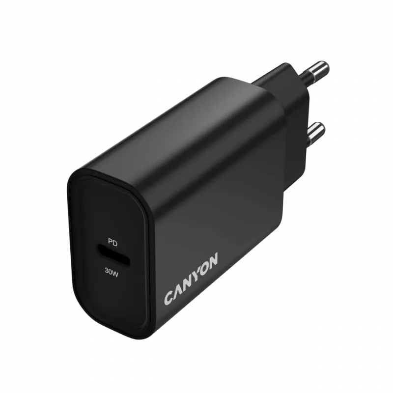 Wall charger CANYON OnCharge 30CL 30W PD 1-port EU plug Black