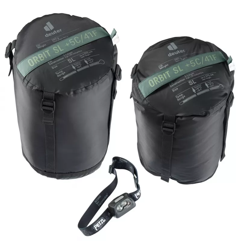 Mummy Sleeping Bag DEUTER Orbit SL +5°C / 41°F — 750 mm width, 480 mm depth, Ripstop PES, Green