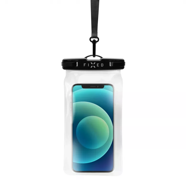 Protective waterproof universal mobile phone case FIXED Fixed Float — Black, universal fit, waterproof sleeve