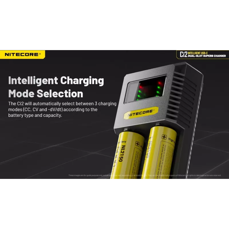Battery Charger Nitecore Ci12 Universal USB charger for Li‑Ion, NiCd, NiMH, 3A input 5/9/12V, plastic casing