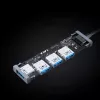 USB hub Aukey CB-H36 — 4-port USB 3.2 Gen 1 Type-A, host USB 2.0, 5000 Mbit/s, aluminium silver