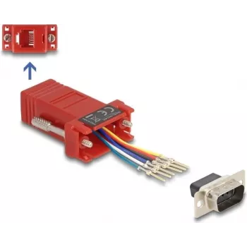 DeLOCK D-Sub 9 pin male to RJ12 female Assembly Kit red