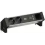 Power Accessory Bachmann DESK2 ALU BLACK — 2x Schutzkontakt sockets, 1x USB charger