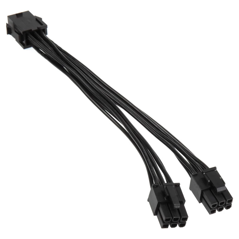 PCIe 6-pin to PCIe 6-pin x2 power splitter cable, 0.15 m, No name ZUAD-766, black