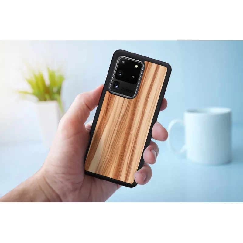 Phone case man and wood for Samsung Galaxy S20 Ultra — cappuccino black