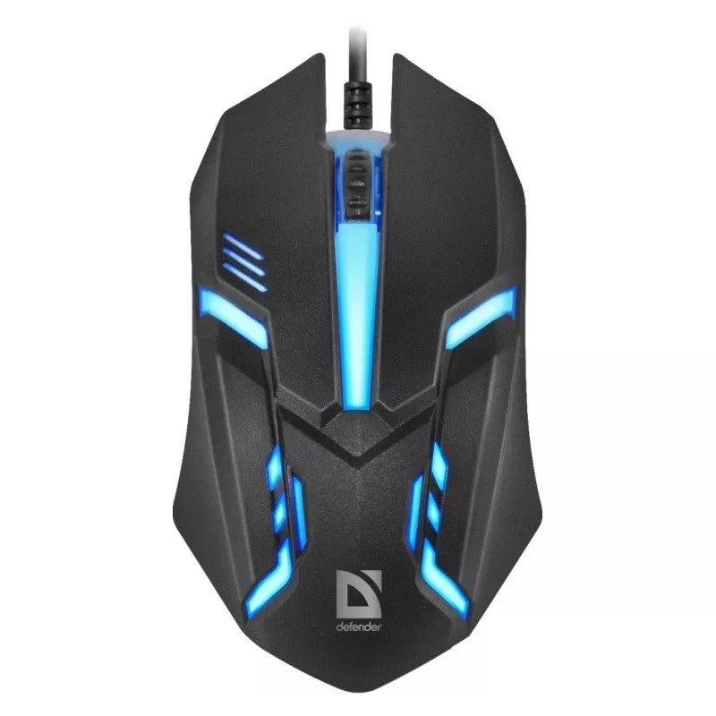Wired optical mouse DEFENDER CYBER MB-560L — ambidextrous, 1200 DPI, USB Type-A, 2 buttons, black
