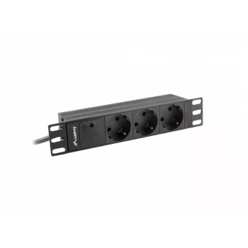Lanberg PDU-03E-0200-BK power distribution unit (PDU) 3 AC outlet(s) 1U Black